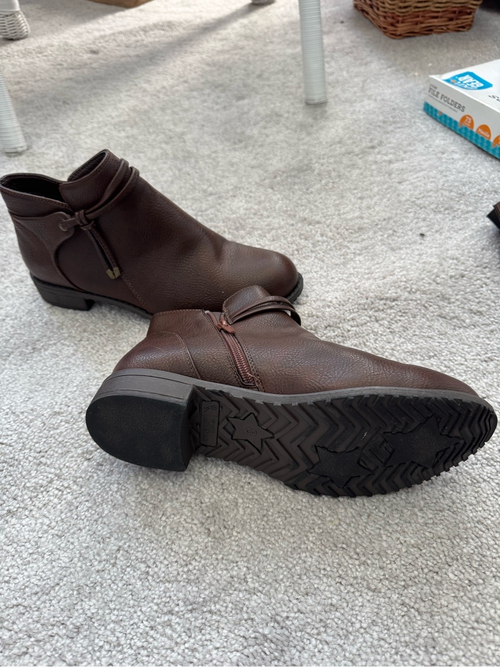 Women’s Brown Ankle Boots - Classic Zip & Strap Design
